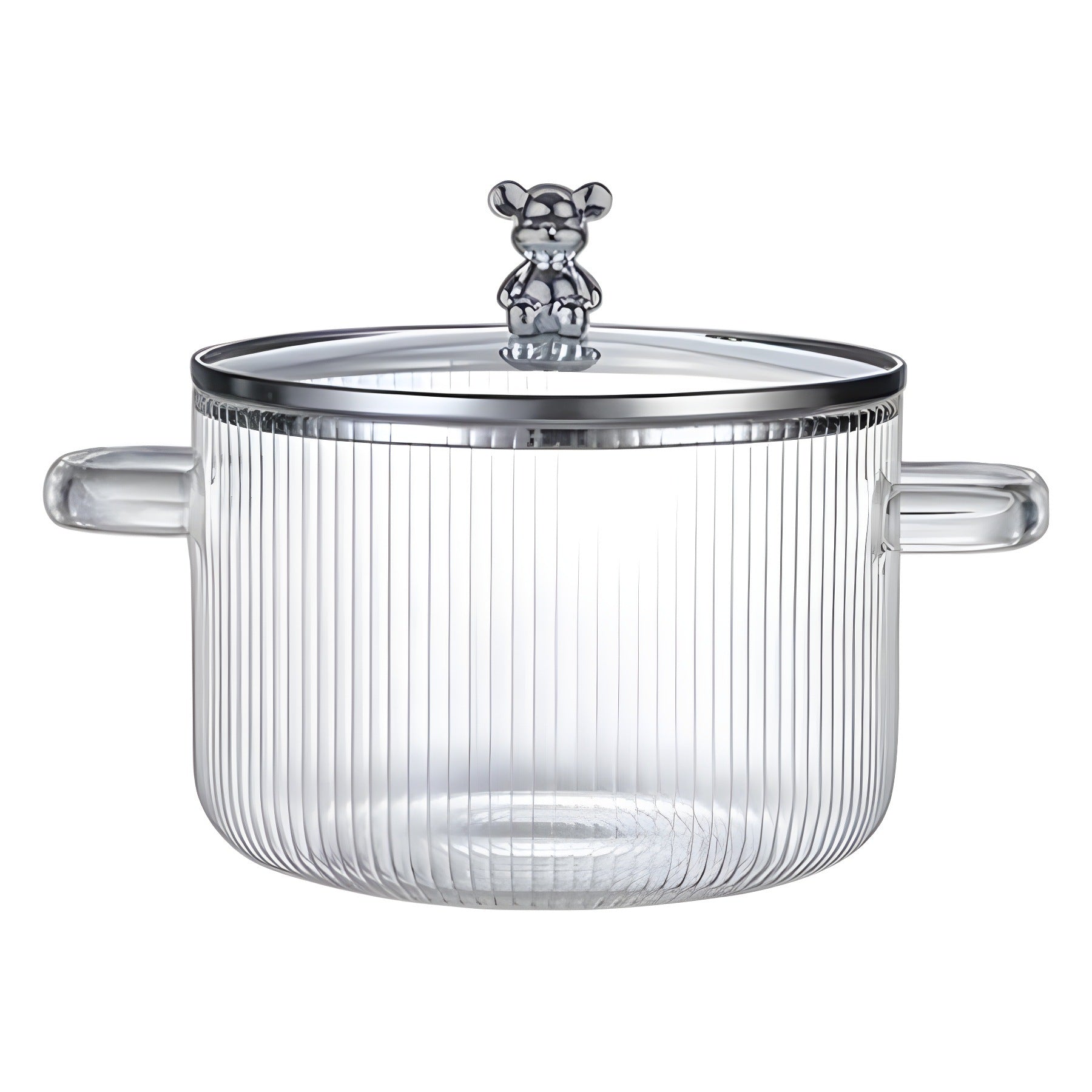 Double-Ear Transparent Glass Milk Pot And Hot Pot Bowl