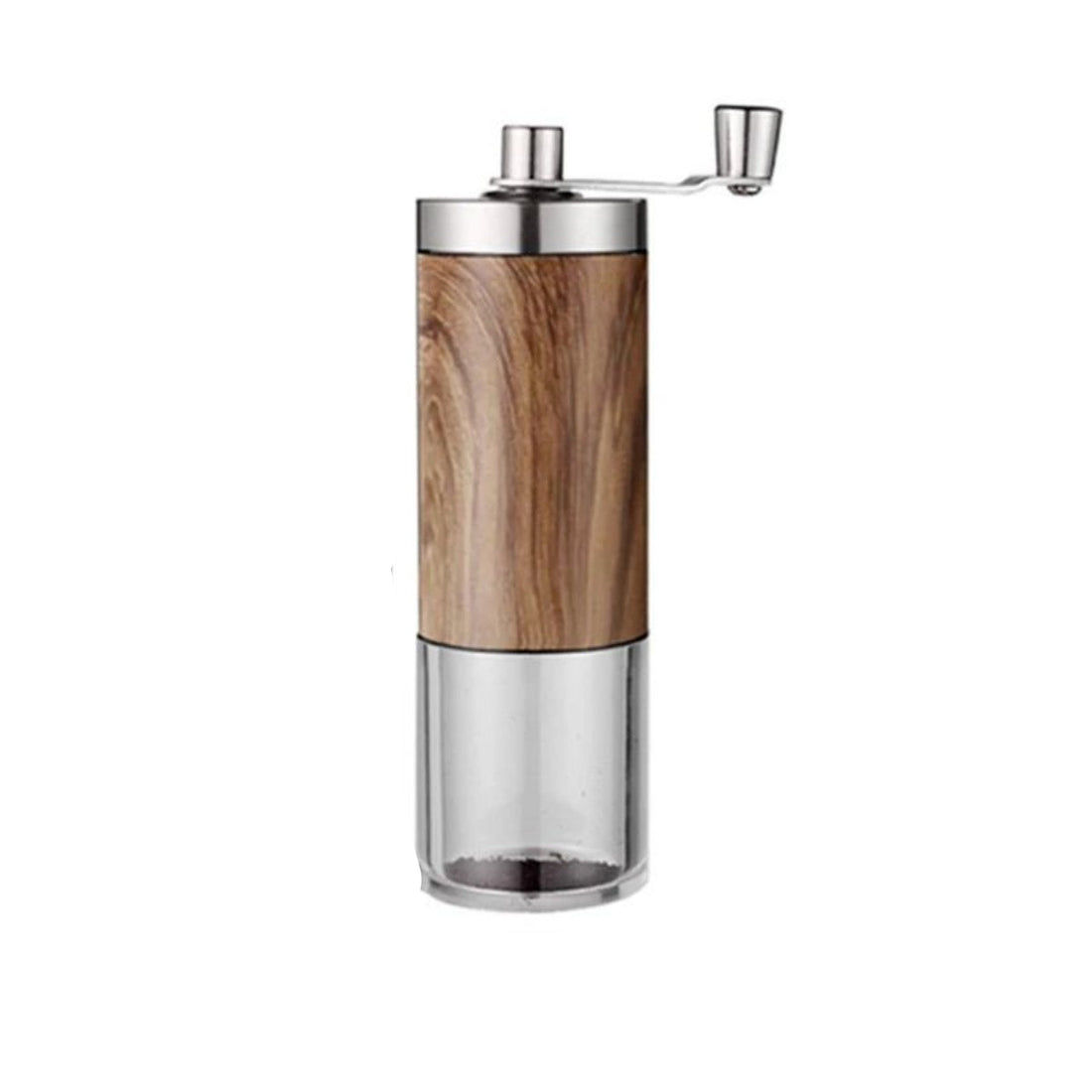 Portable Stainless Steel Hand Coffee Grinder Wood Grain Kitchen Tool