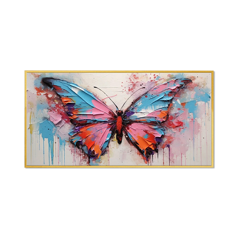Large Abstract Butterfly Canvas Painting Living Room Wall Decor