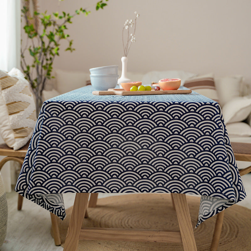 Cotton Linen Corrugated Tablecloth Household Coffee Table Cover