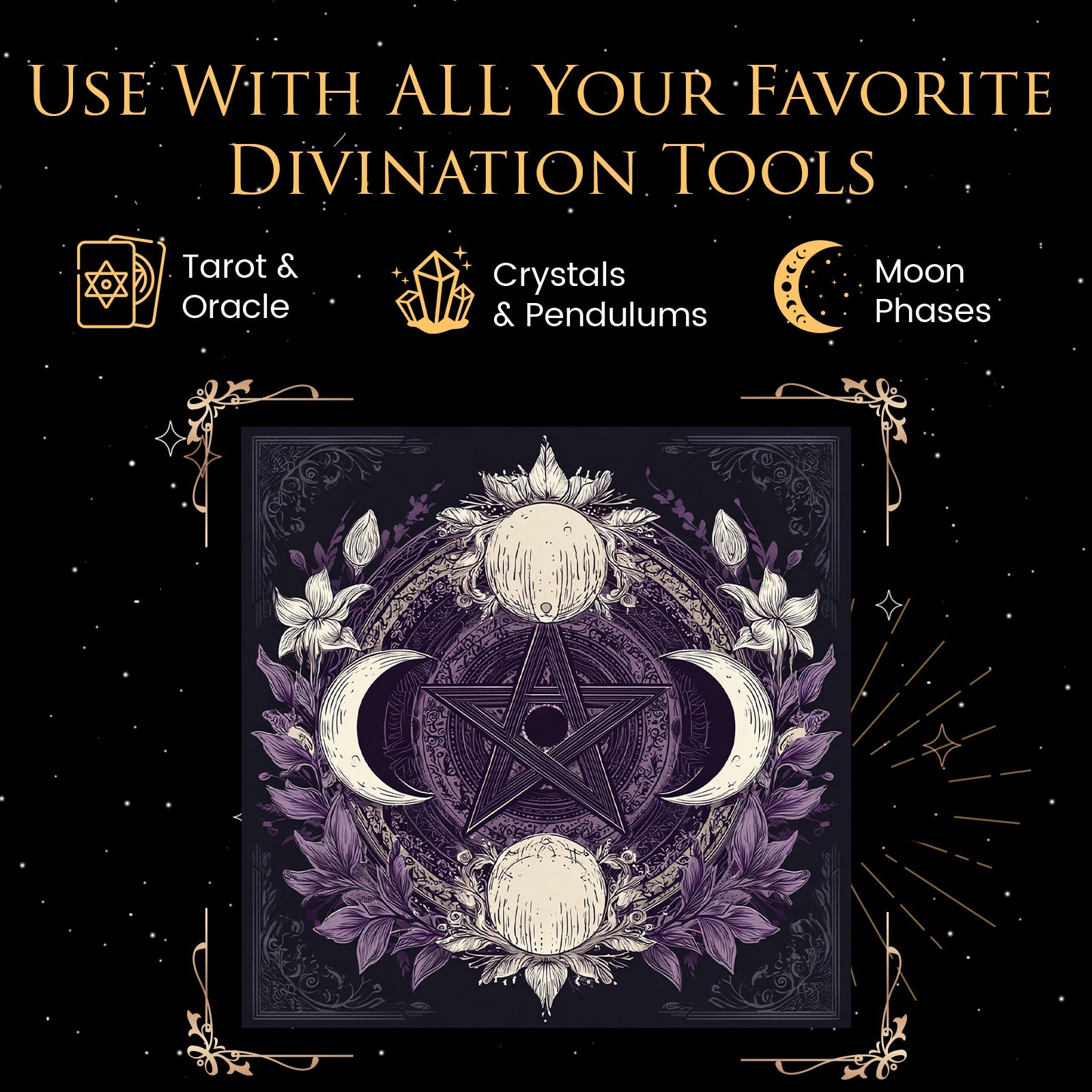 Decorative Tarot Tablecloth For Card Reading And Spiritual Use