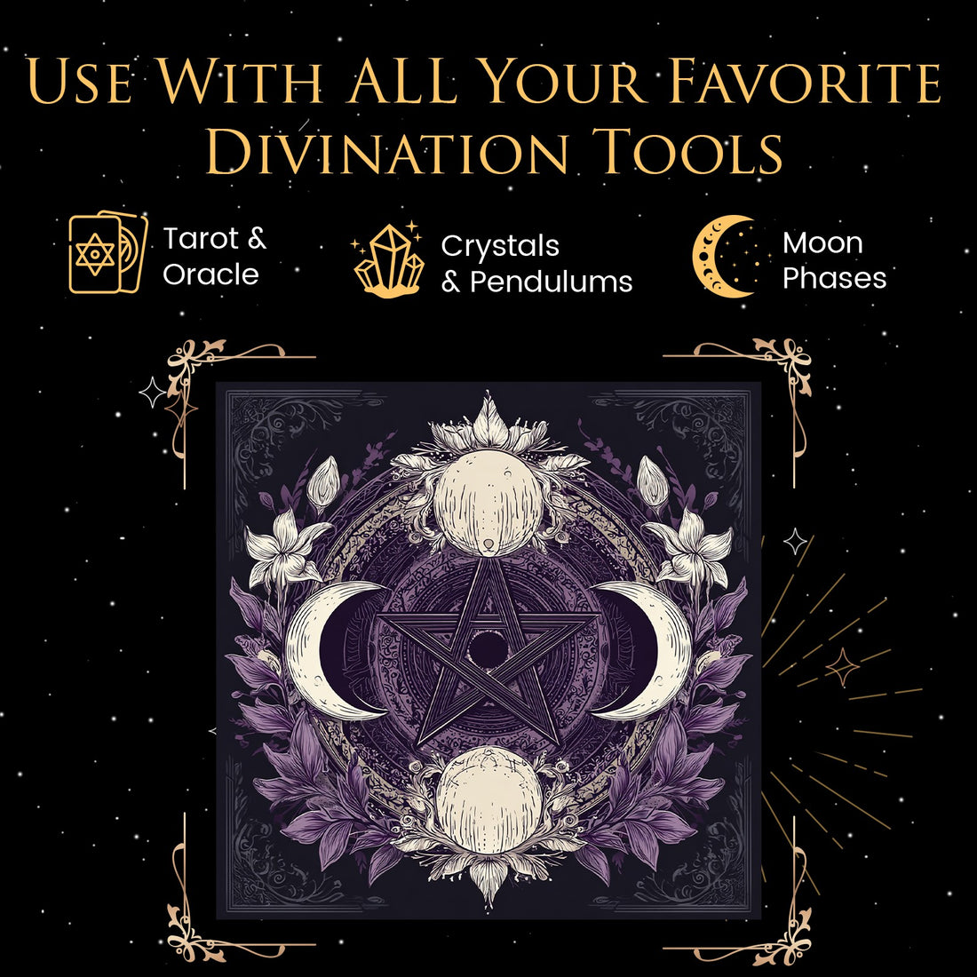 Decorative Tarot Tablecloth For Card Reading And Spiritual Use