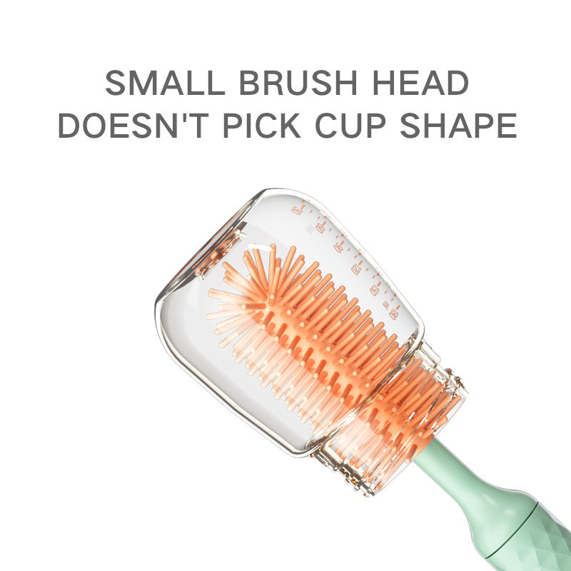 Electric Silicone Bottle Cleaning Brush Set 360° Rotating Battery Powered