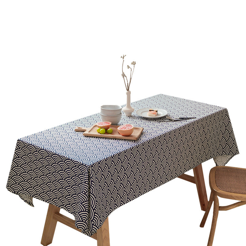 Cotton Linen Corrugated Tablecloth Household Coffee Table Cover