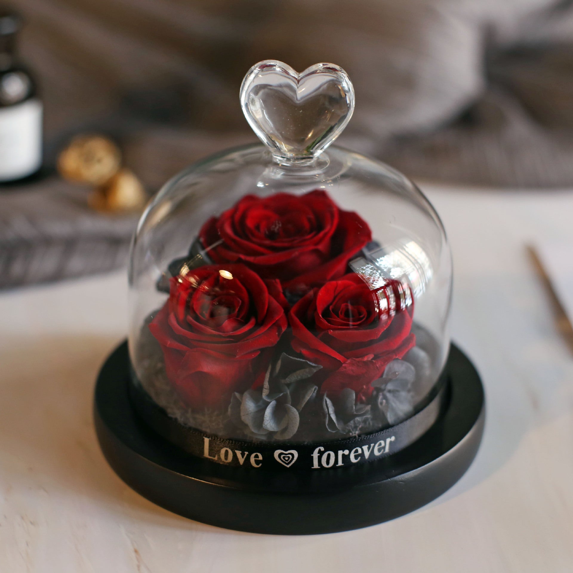 Glass Cover Eternal Rose Gift Box Valentine Birthday Gift