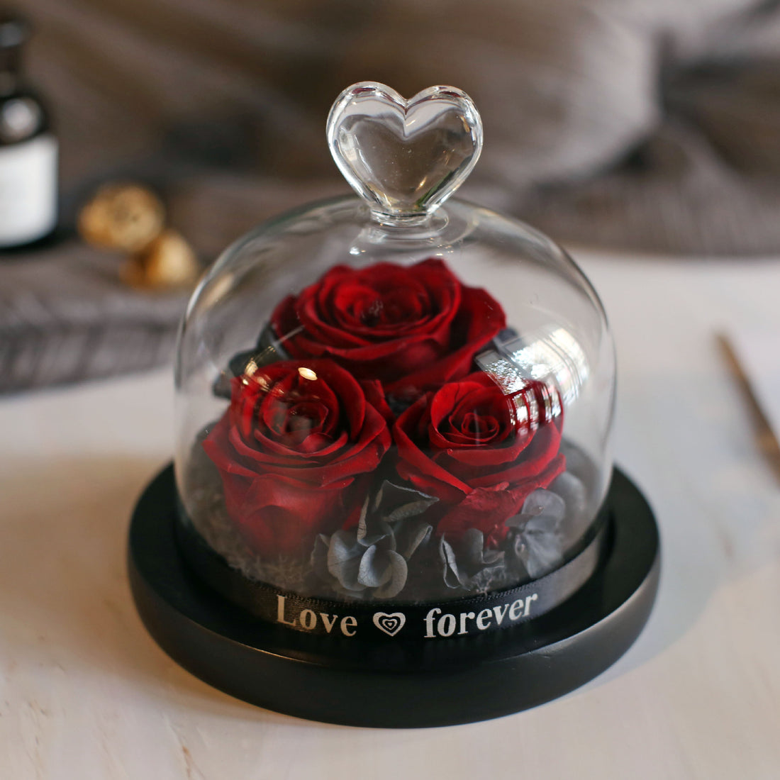 Glass Cover Eternal Rose Gift Box Valentine Birthday Gift