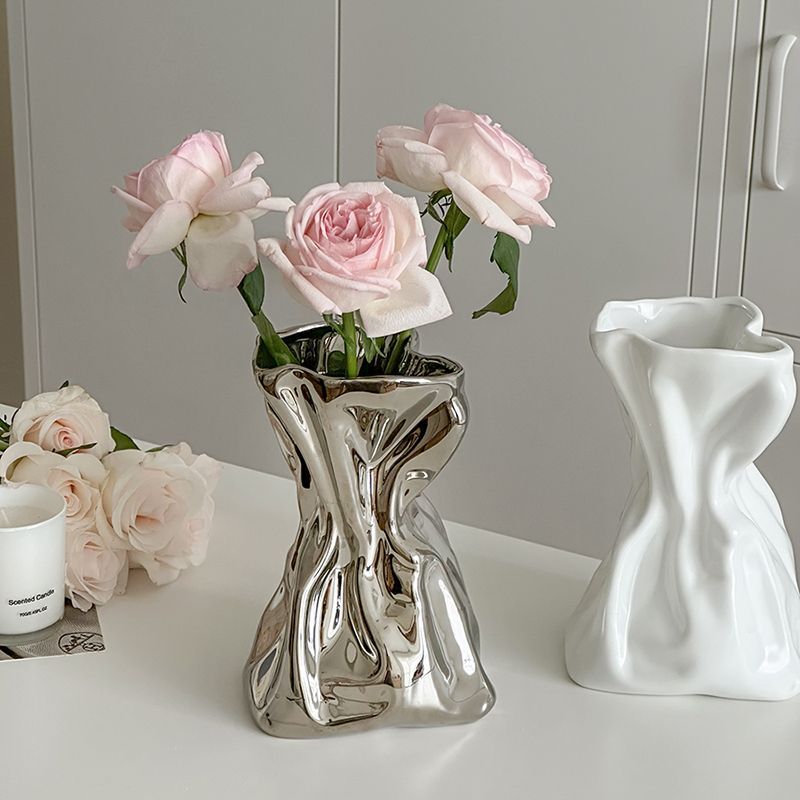 Simple Cream Style Vase Home Decoration Ornament
