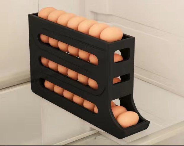 4-Layer Automatic Sliding Egg Storage Tray Refrigerator Holder