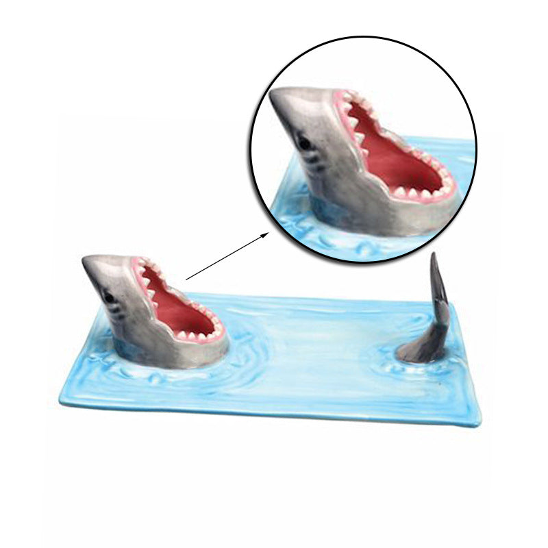 Shark Shape Ceramic Sushi Plate Decorative Tableware