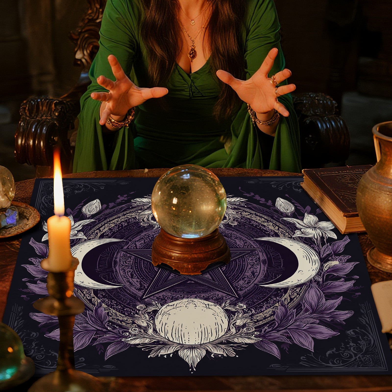 Decorative Tarot Tablecloth For Card Reading And Spiritual Use