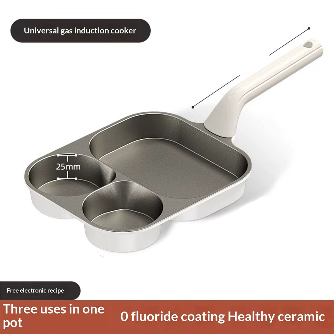 Titanium Ceramic 3-in-1 Breakfast Cooking Pot