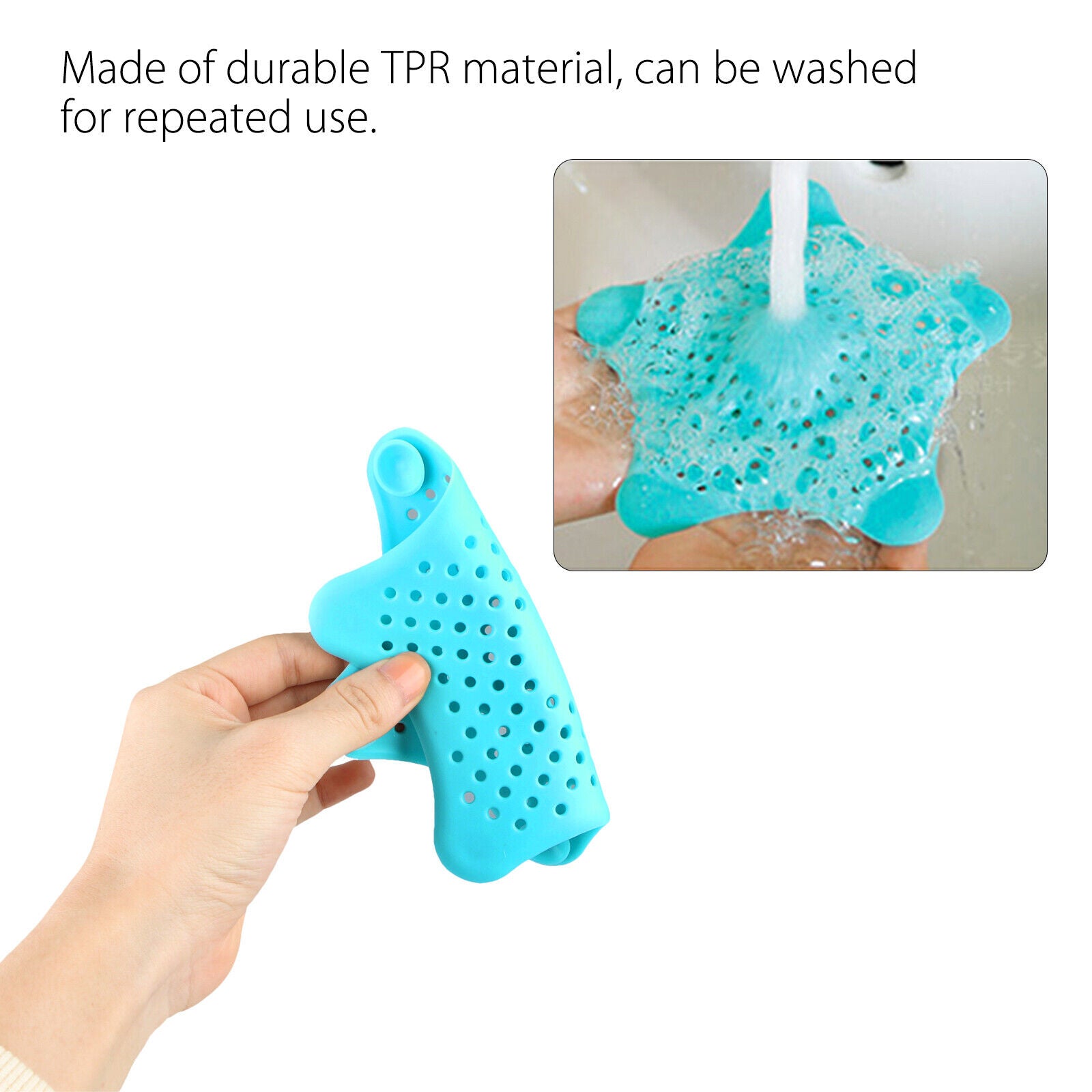 3Pcs Silicone Starfish Sink Drain Hair Catcher Filters