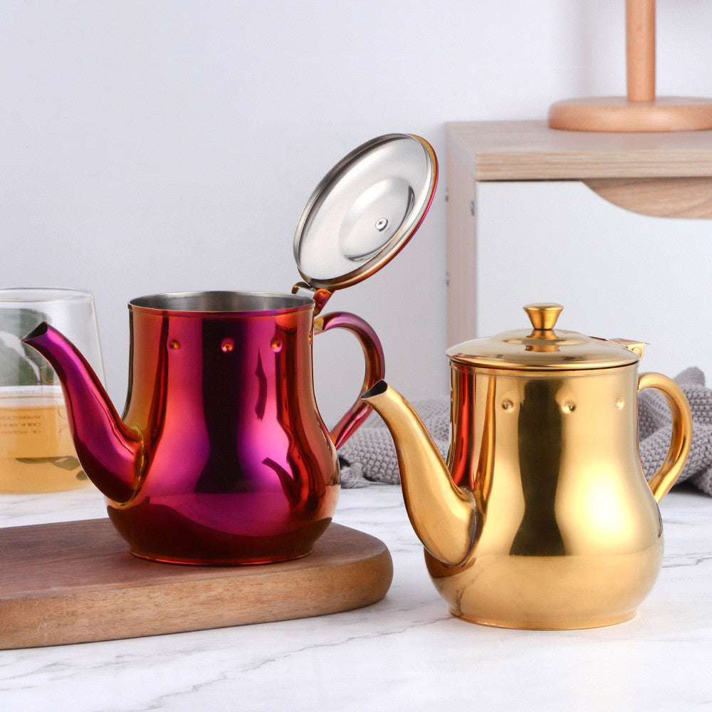 Stainless Steel 500ml Oil Pot Titanium Plated Teapot