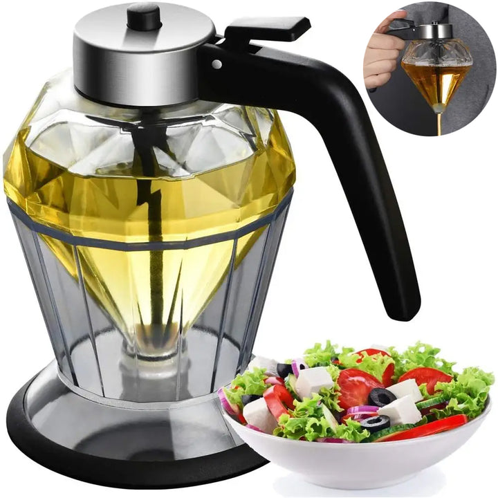 Diamond Glass Oil Dispenser Press Type Kitchen Storage Can
