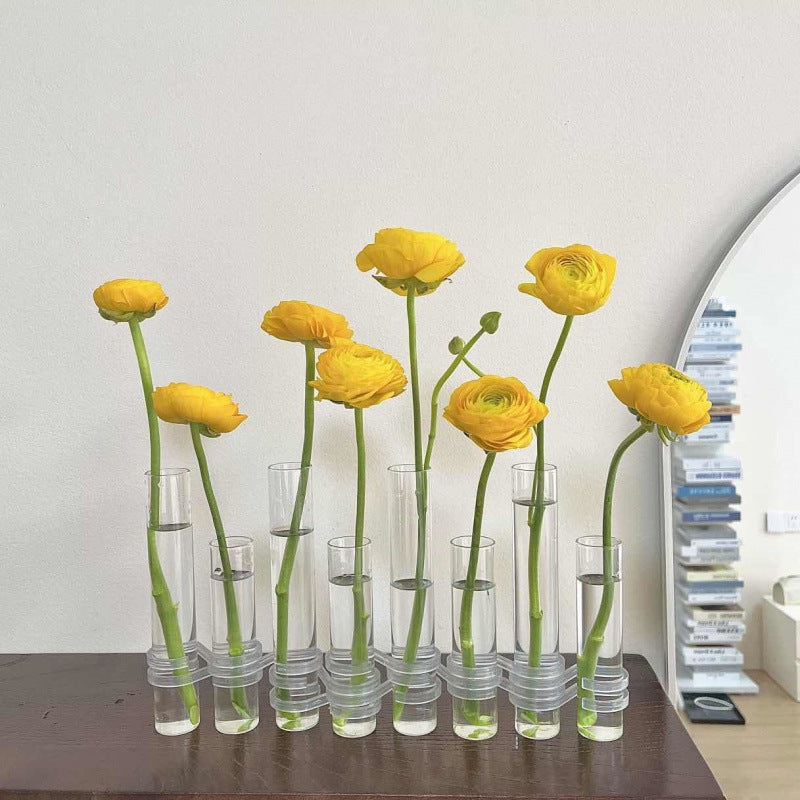 Clear Glass Test Tube Vase Hydroponic Flower Decor