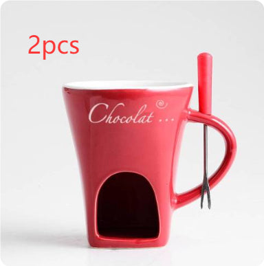 Mini Fondue Mug Set Chocolate Cheese Warmer Kit