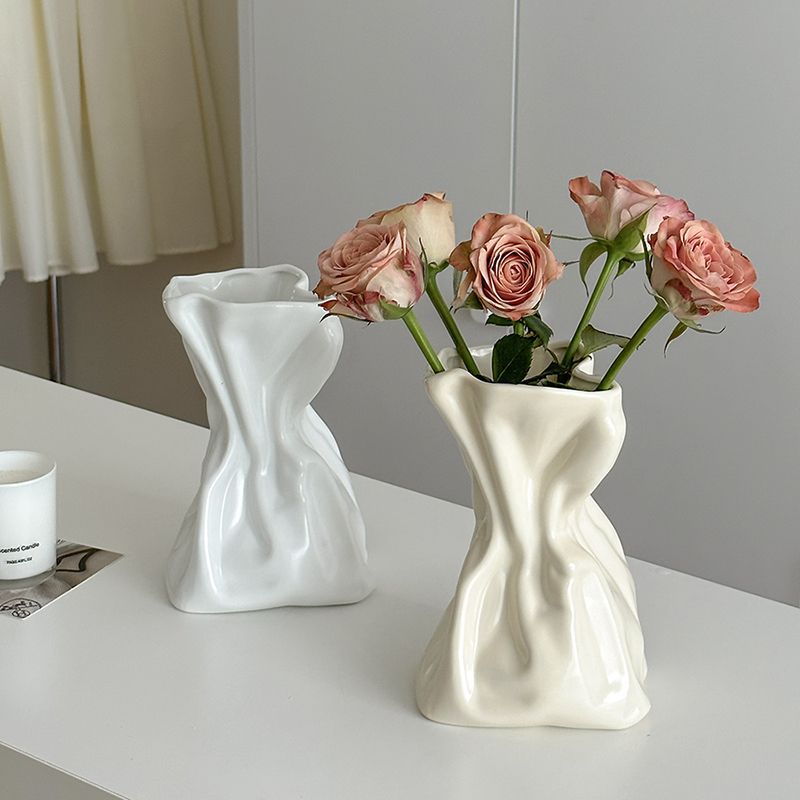Simple Cream Style Vase Home Decoration Ornament