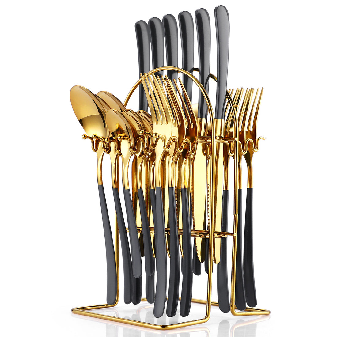 Stainless Steel Cutlery Set 24 Piece With Storage Rack