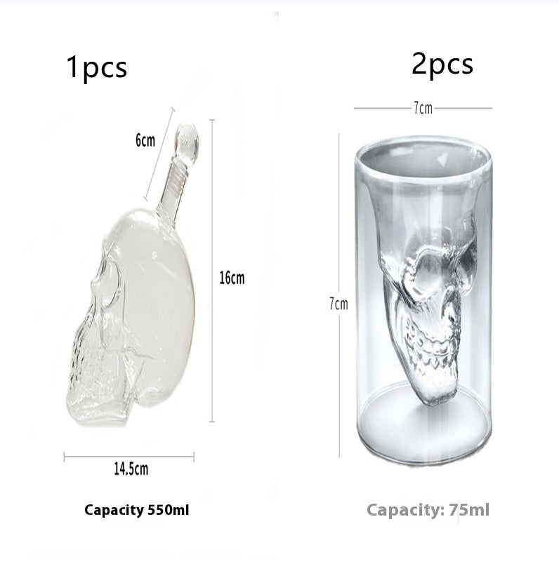Skull Glass Whiskey Vodka Crystal Bottle