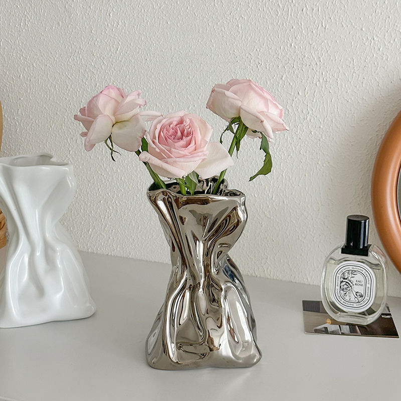 Simple Cream Style Vase Home Decoration Ornament