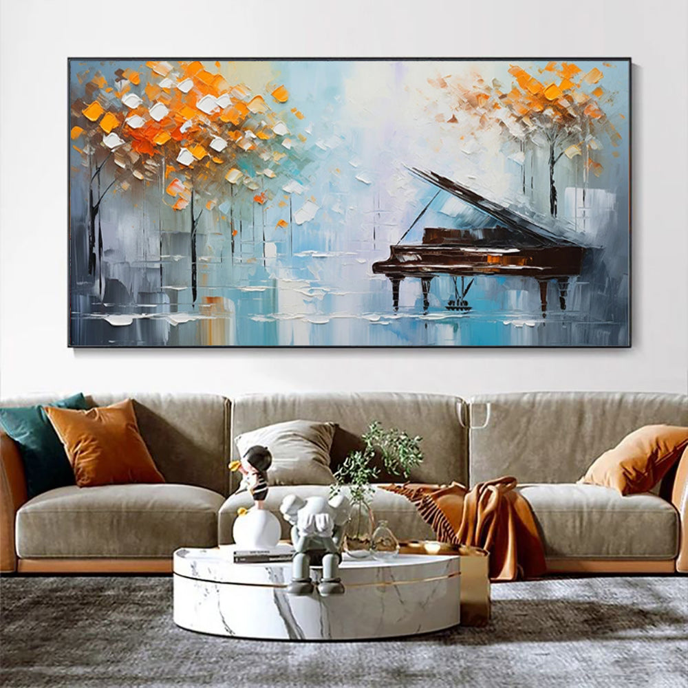 Hand-Painted Knife Tree Landscape Oil Canvas Wall Art