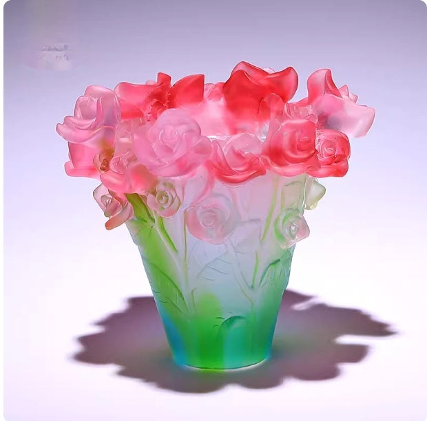 Luxury Rose Vase Floral Living Room Decor
