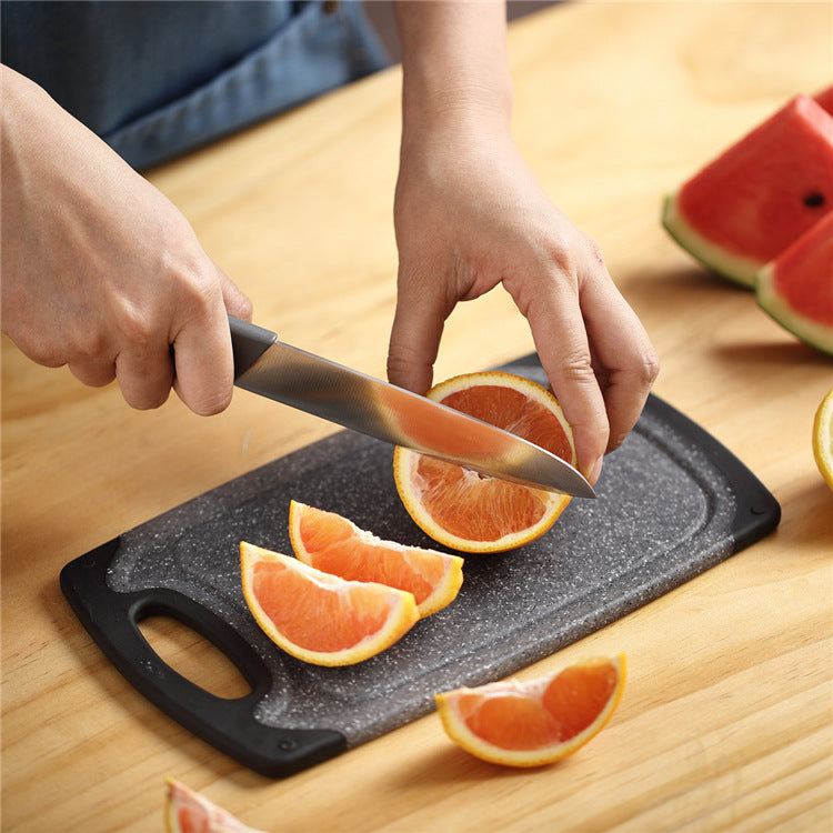 Three Piece Plastic Cutting Board Set With Hanging Design