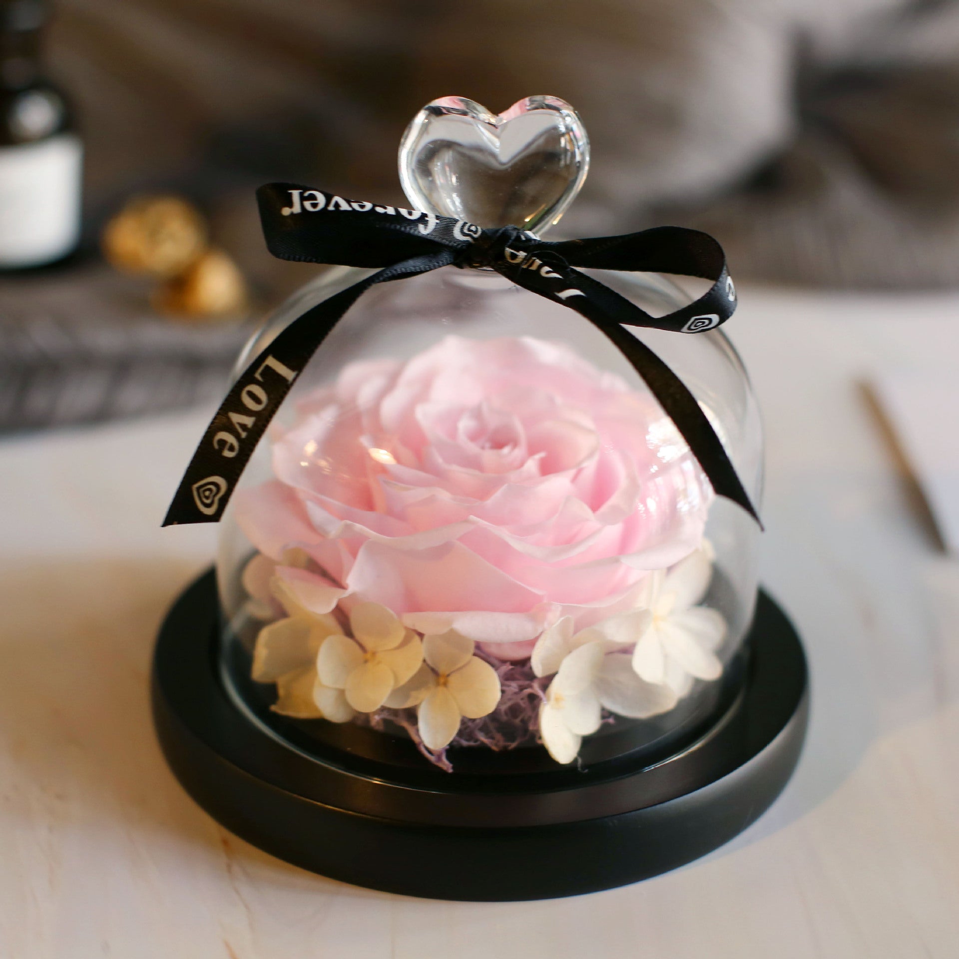Glass Cover Eternal Rose Gift Box Valentine Birthday Gift