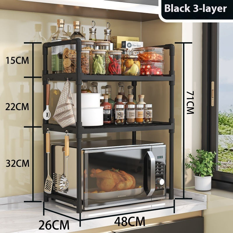 Double Layer Microwave Oven Kitchen Storage Rack