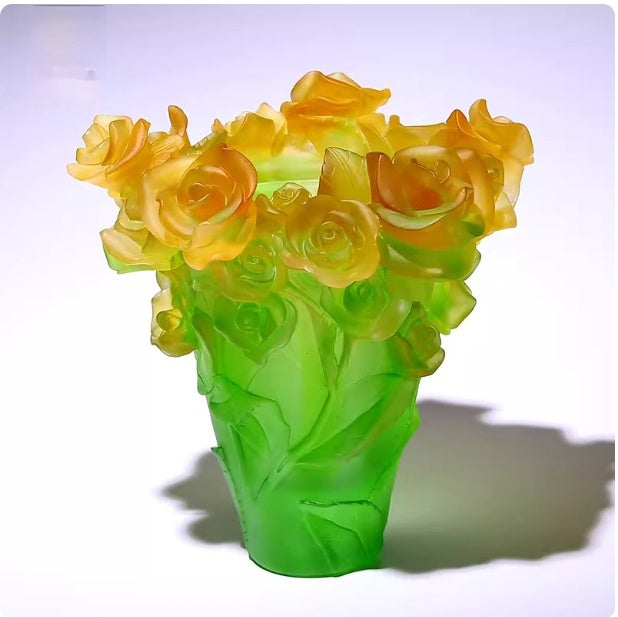 Luxury Rose Vase Floral Living Room Decor